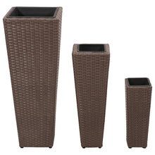 Load image into Gallery viewer, vidaXL 3x Garden Planter Set Poly Rattan Pot Flower Raised Bed Multi Colours