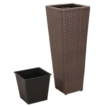 Load image into Gallery viewer, vidaXL 3x Garden Planter Set Poly Rattan Pot Flower Raised Bed Multi Colours
