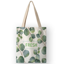 Load image into Gallery viewer, Tropical Plant Print Canvas Bags Women Handbags Eco Foldable Shopping Bags School Shoulder Book Bag