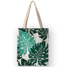 Load image into Gallery viewer, Tropical Plant Print Canvas Bags Women Handbags Eco Foldable Shopping Bags School Shoulder Book Bag