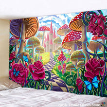 Load image into Gallery viewer, Psychedelic Mushroom Mandala Tapestry Wall Hanging
