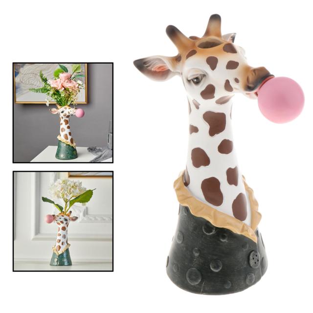 Resin Animal Head Flower Vase