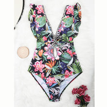 Load image into Gallery viewer, Ruffle 2022 Women Sexy One Pieces Swimsuit Swimwear Female High Cut Brazilian Bather Monokini Bathing Suit Beachwear