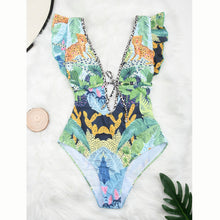 Load image into Gallery viewer, Ruffle 2022 Women Sexy One Pieces Swimsuit Swimwear Female High Cut Brazilian Bather Monokini Bathing Suit Beachwear