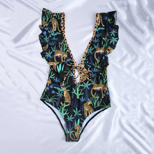 Load image into Gallery viewer, Ruffle 2022 Women Sexy One Pieces Swimsuit Swimwear Female High Cut Brazilian Bather Monokini Bathing Suit Beachwear