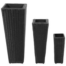 Load image into Gallery viewer, vidaXL 3x Garden Planter Set Poly Rattan Pot Flower Raised Bed Multi Colours
