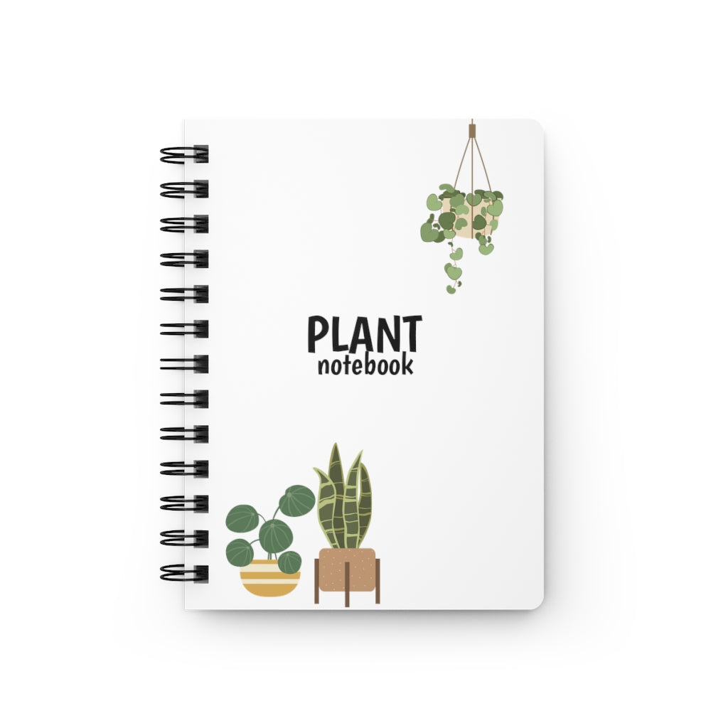 Plant Spiral Notebook- White, Houseplant Journal