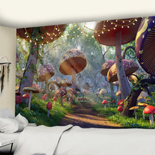 Load image into Gallery viewer, Psychedelic Mushroom Mandala Tapestry Wall Hanging
